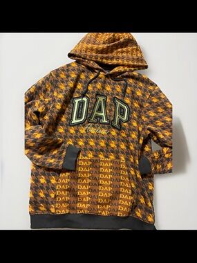 GAP X DAP Dapper Dan Harlem Men's Med. Brown & Mustard Hoodie Limited Edition